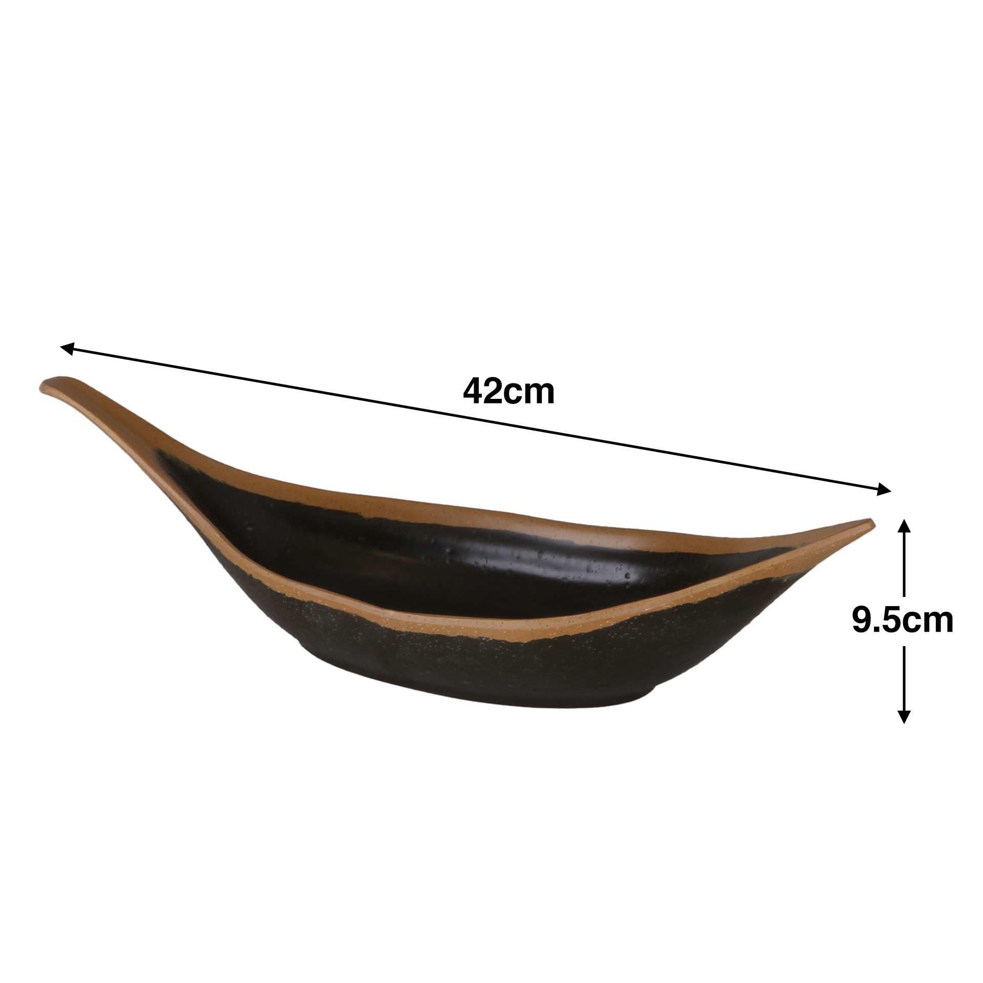 Bandeja Melamina Crocker Castanho 42X14X9.5cm