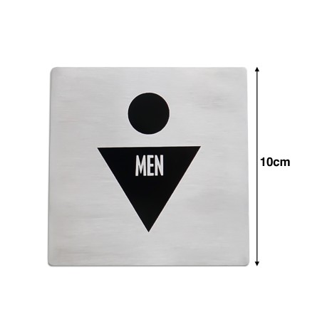 Placa Sinaliza��o Inox Homem Prateado 10cm - Image product