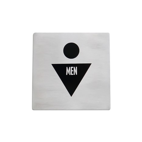 Placa Sinaliza��o Inox Homem Prateado 10cm - Image product