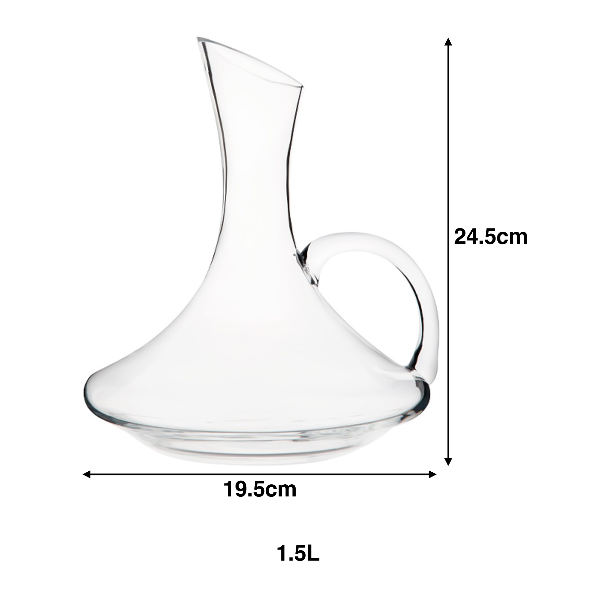 Decanter Vidro Alentejo com Asa 1500ml 19.5X24.5cm
