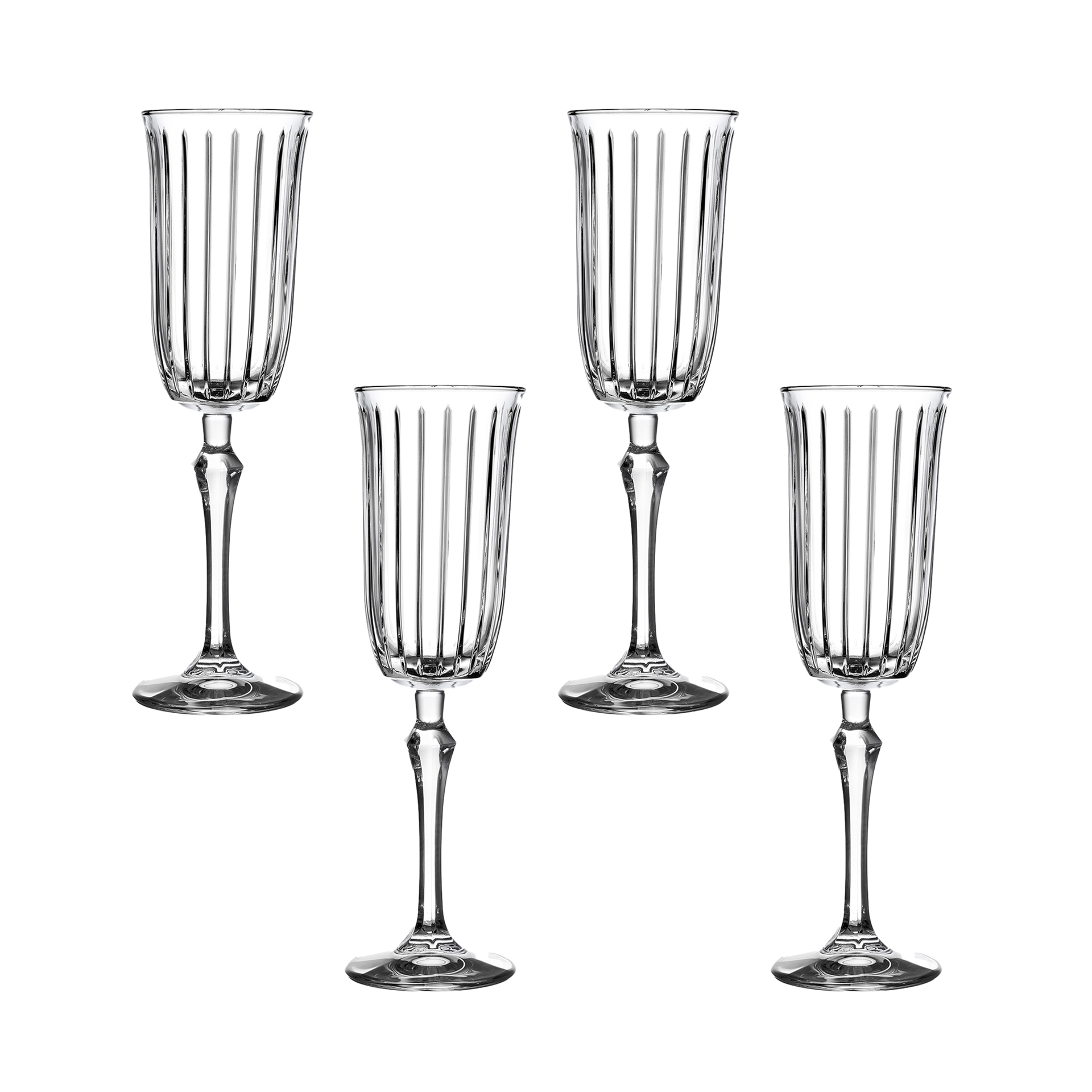 Copo com Pé Joy Flute 17.5cl 6.5X22.5cm Pack 4