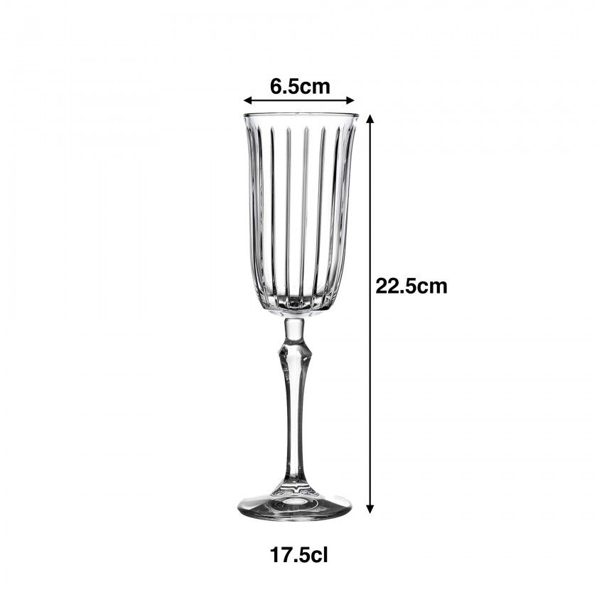 Copo com Pé Joy Flute 17.5cl 6.5X22.5cm Pack 4 Copo com Pé Joy Flute 17.5cl 6.5X22.5cm Pack 4