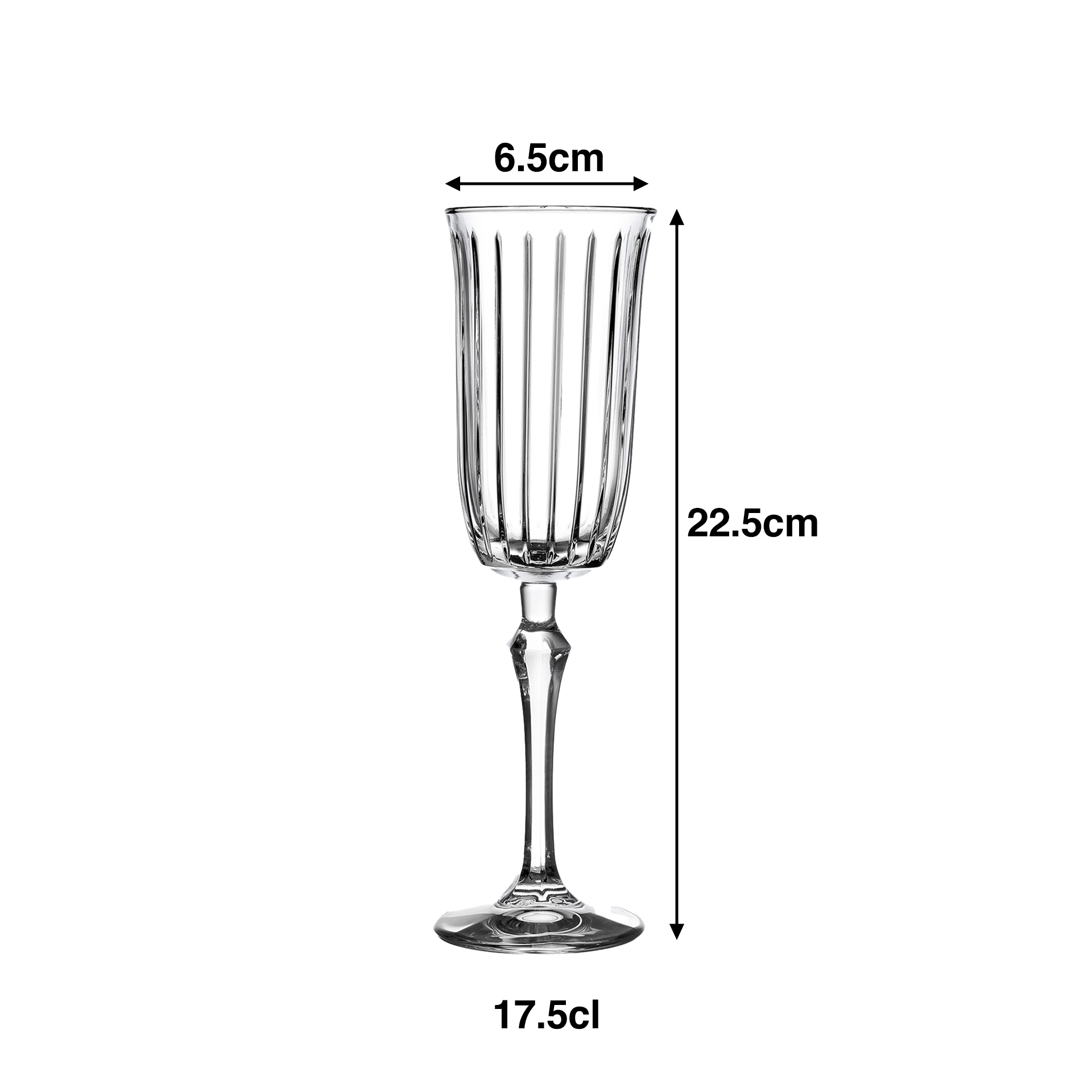 Copo com Pé Joy Flute 17.5cl 6.5X22.5cm Pack 4