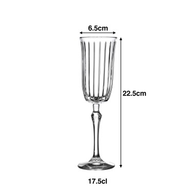 Copo com Pé Joy Flute 17.5cl 6.5X22.5cm Pack 4