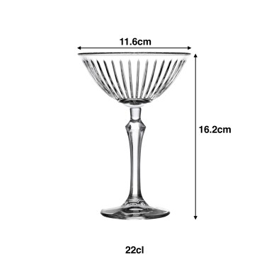 Copo com Pé Joy Cocktail 22cl 11.6X16.2cm Pack 4