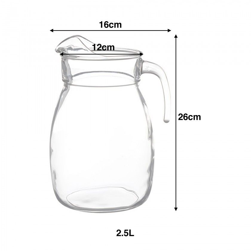 Jarro com Asa Vidro Niagara 2500ml 16X12X26cm Jarro com Asa Vidro Niagara 2500ml 16X12X26cm