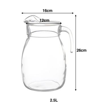 Jarro com Asa Vidro Niagara 2500ml 16X12X26cm