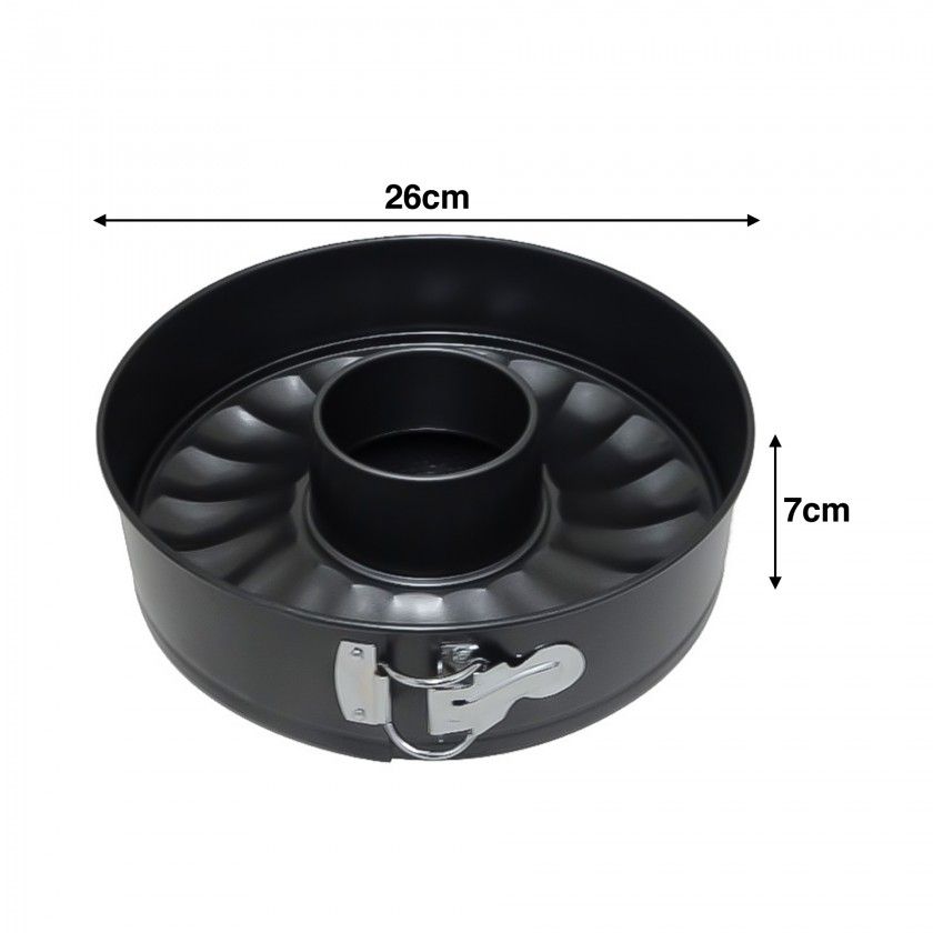 Forma Bolo Antiaderente Ovar com Cano 2 Fundos 26X7cm