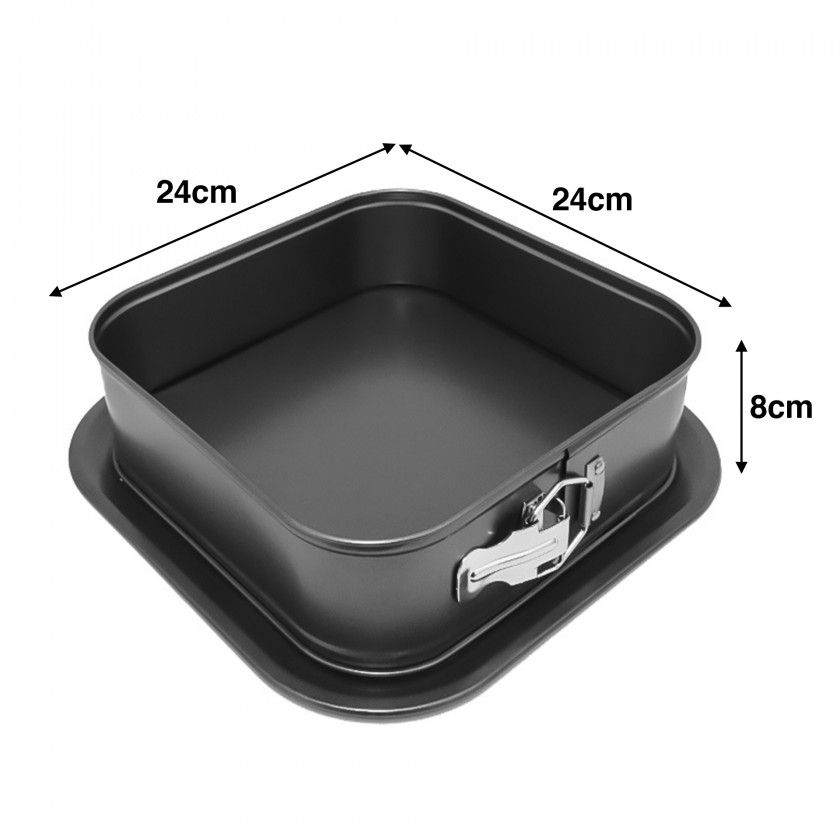 Forma Antiaderente Fundo Solto Ovar Quadrado 24X24X8cm Forma Antiaderente Fundo Solto Ovar Quadrado 24X24X8cm