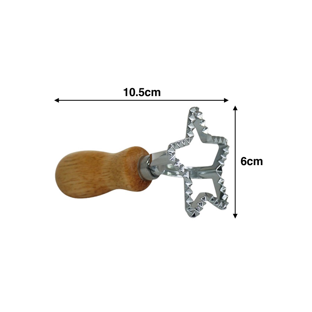 Corta Massa Inox Pega Madeira Estrela 6X10.5cm