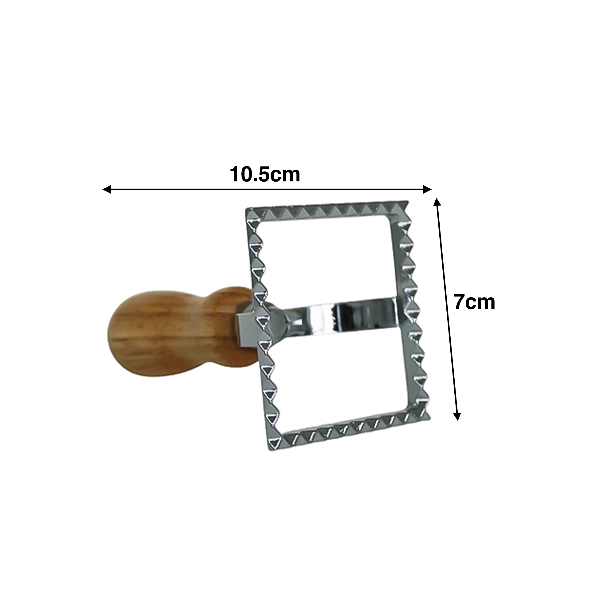 Corta Massa Inox Pega Madeira Retangular 7X10.5cm