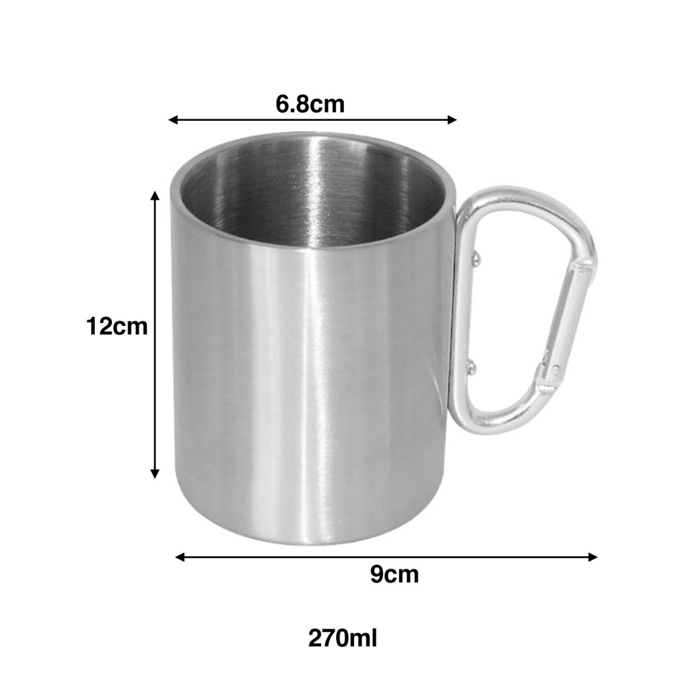 Caneca Campismo Inox Parede Dupla 270ml 6.8X9X12cm