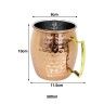 Caneca Cerveja Inox Martelado Cobre 500ml 8X11.5X10cm