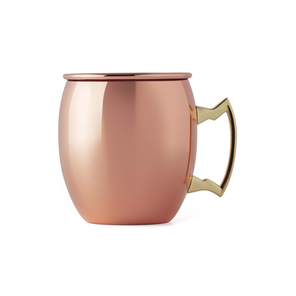 Caneca Cerveja Inox Liso Cobre 500ml 8X11.5X10cm