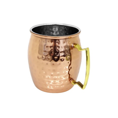 Caneca Cerveja Inox Martelado Cobre 500ml 8X11.5X10cm - Image product
