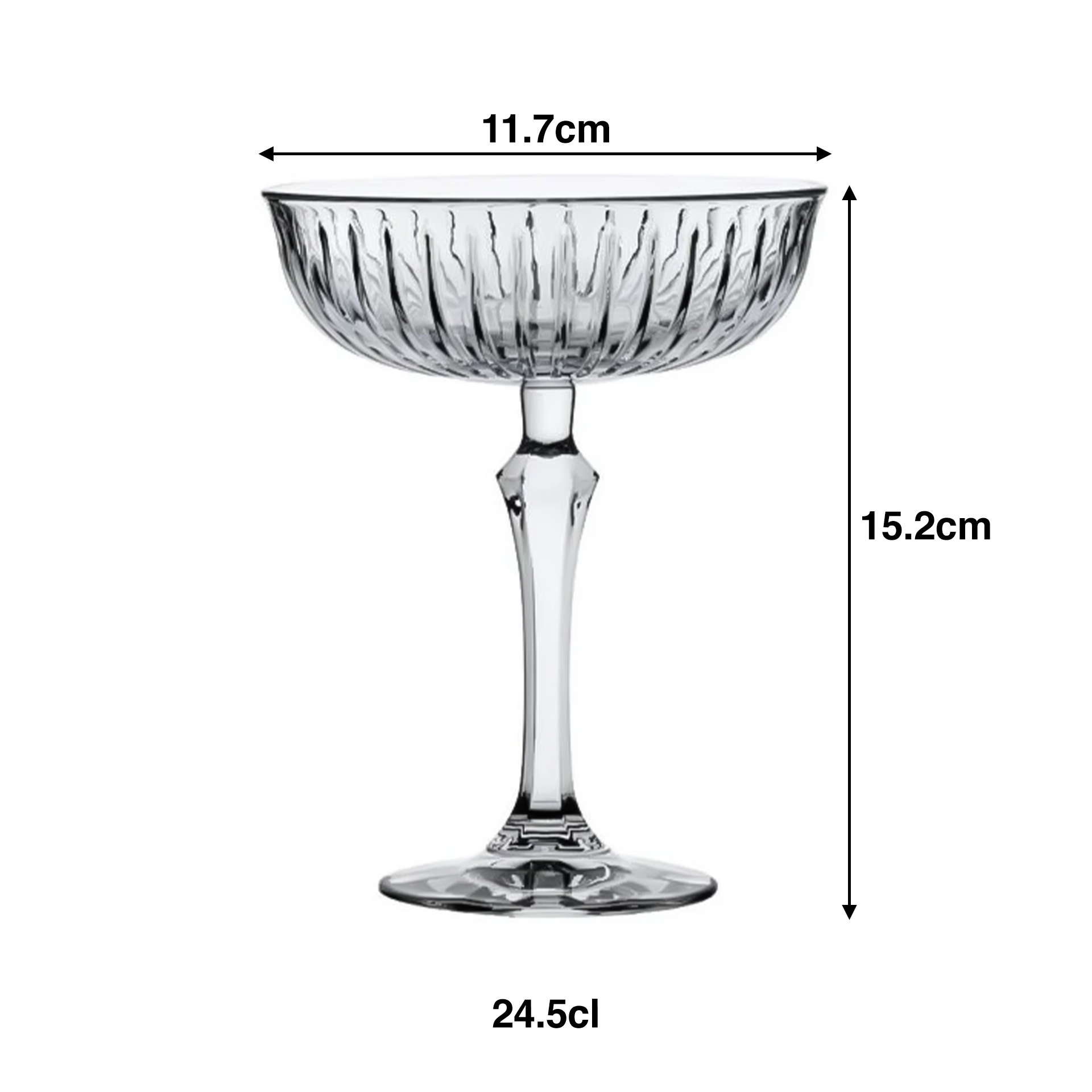 Copo com Pé Joy Champanhe & Cocktail 24.5cl 11.7X15.2cm Pack 4