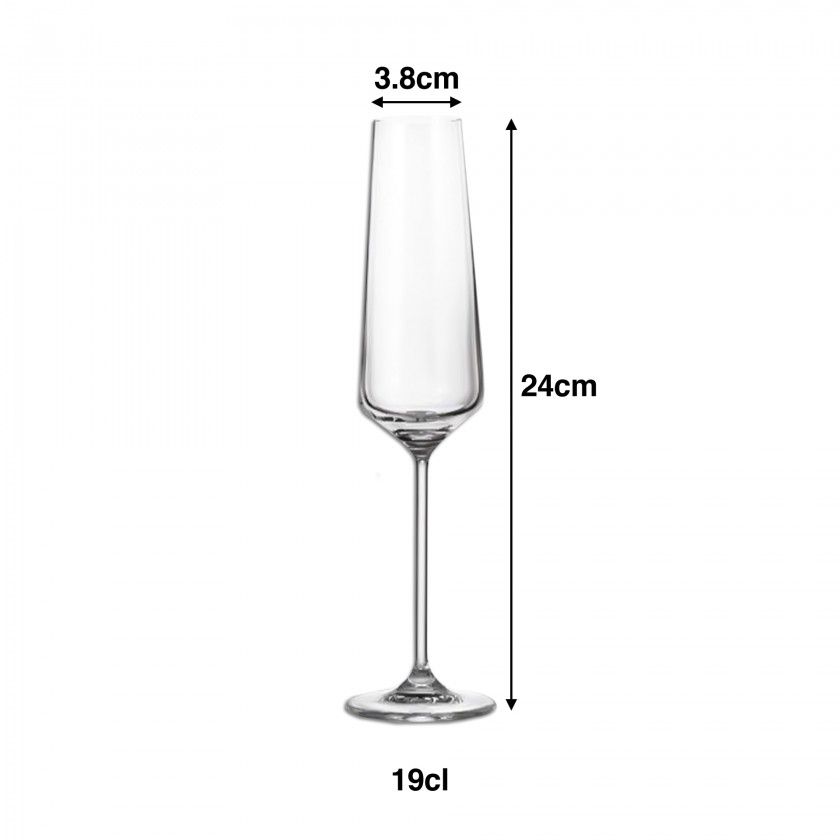 Copo com P� Flute Sora 19cl 3.8X24cm Pack 6