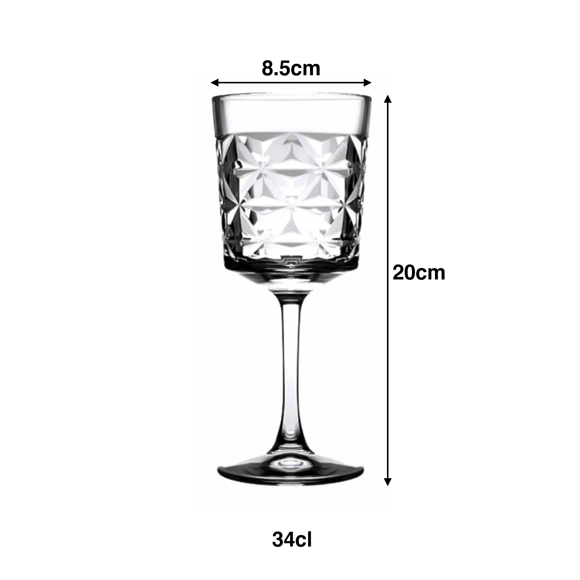 Copo com Pé Estrella 34cl 8.5X20cm Pack 4