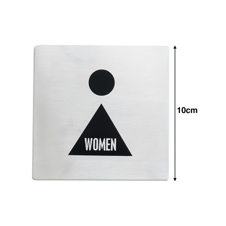 Placa Sinaliza��o Inox Mulher Prateado 10cm - Image product