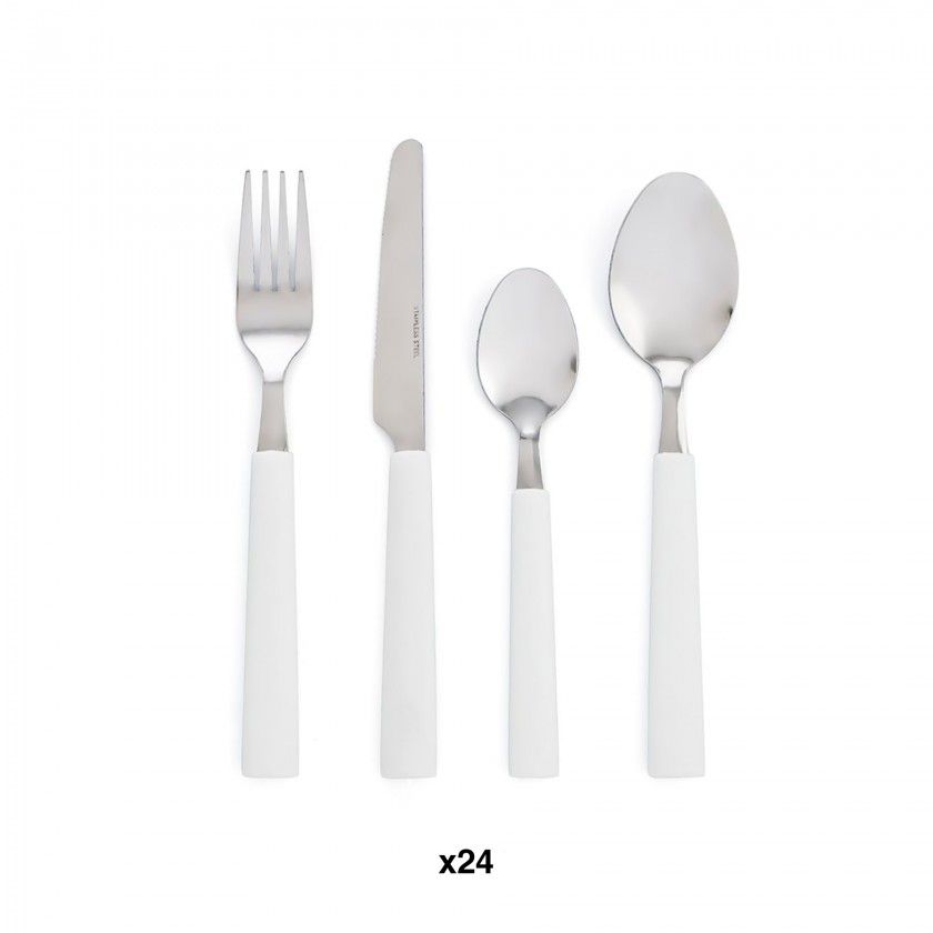 Faqueiro Habitat Branco 1.5mm 24 Pe�as