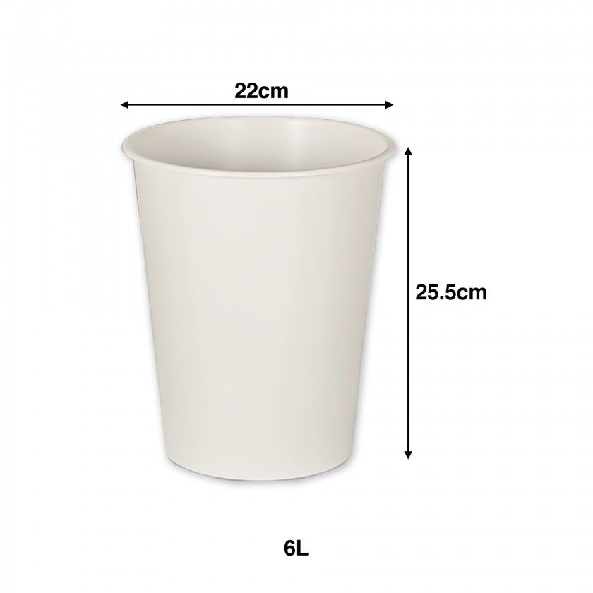 Papeleira Plástico Redondo Neutro 6L 22X25.5cm Papeleira Plástico Redondo Neutro 6L 22X25.5cm