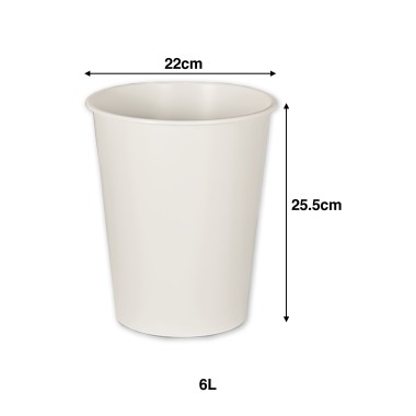 Papeleira Pl�stico Redondo Neutro 6L 22X25.5cm