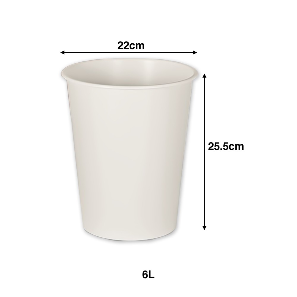 Papeleira Pl�stico Redondo Neutro 6L 22X25.5cm