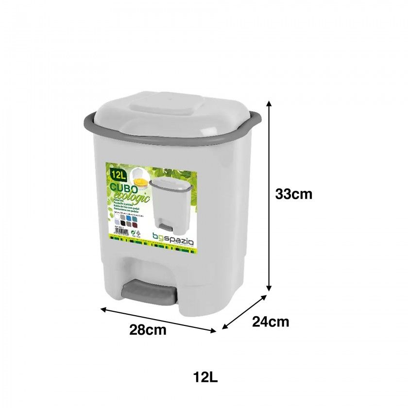 Balde Lixo Pedal 12L 28X24X33cm