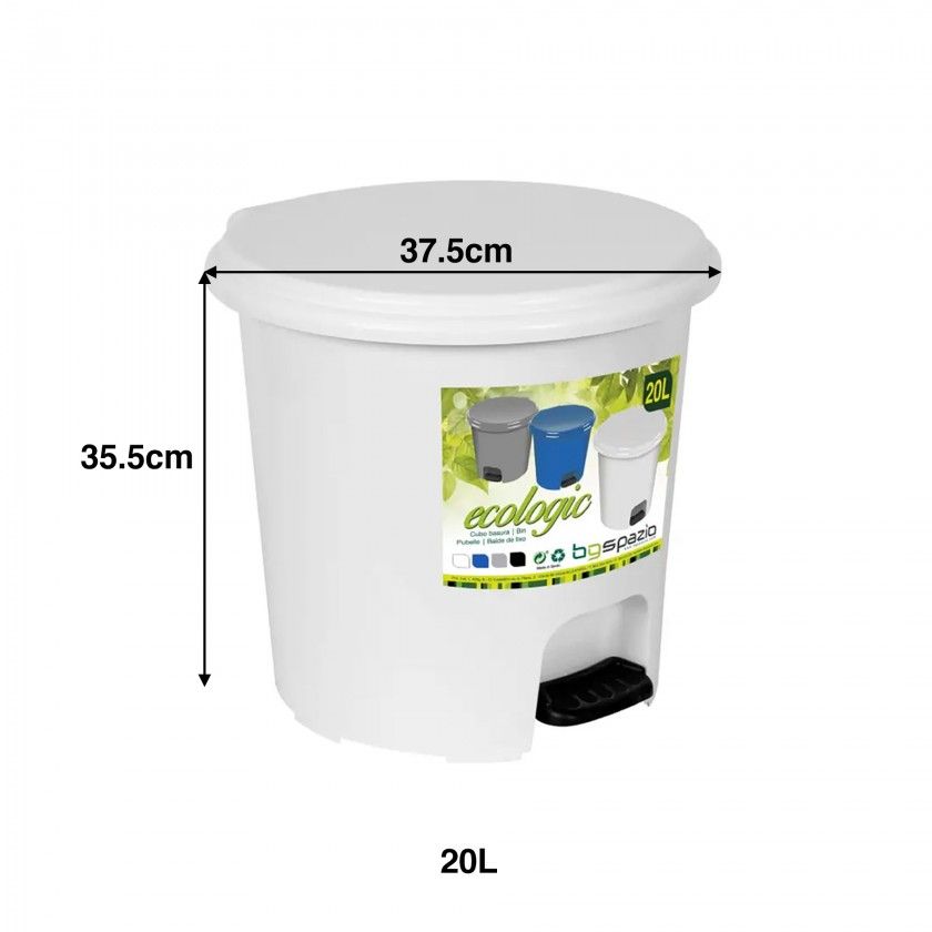 Balde Lixo Pedal 20L 37.5X35.5X33cm Balde Lixo Pedal 20L 37.5X35.5X33cm