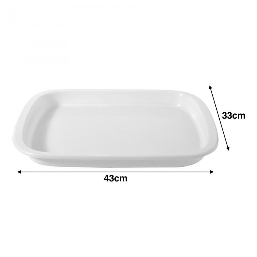 Bandeja Pastelaria Branco 3000ml 43X33X4cm Bandeja Pastelaria Branco 3000ml 43X33X4cm