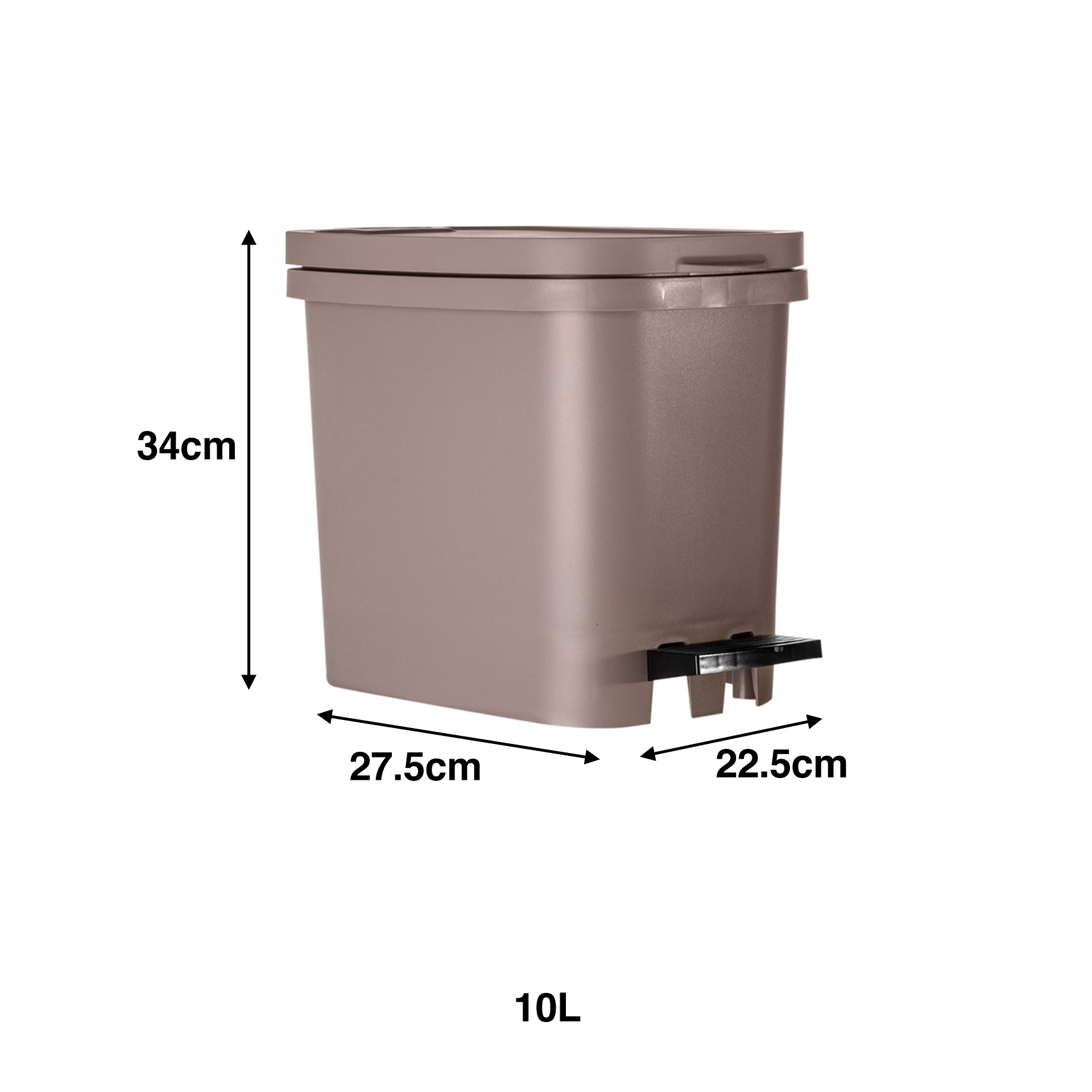 Balde Be-Útil com Pedal 10l 22.5X34X27.5cm