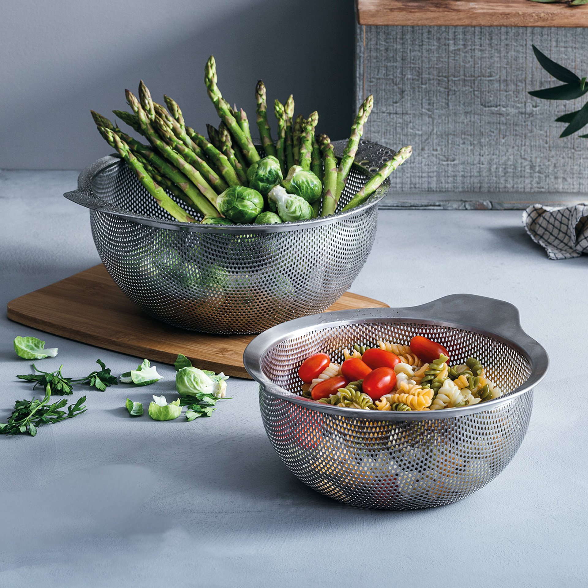 Escorredor Inox com Asas Redondo