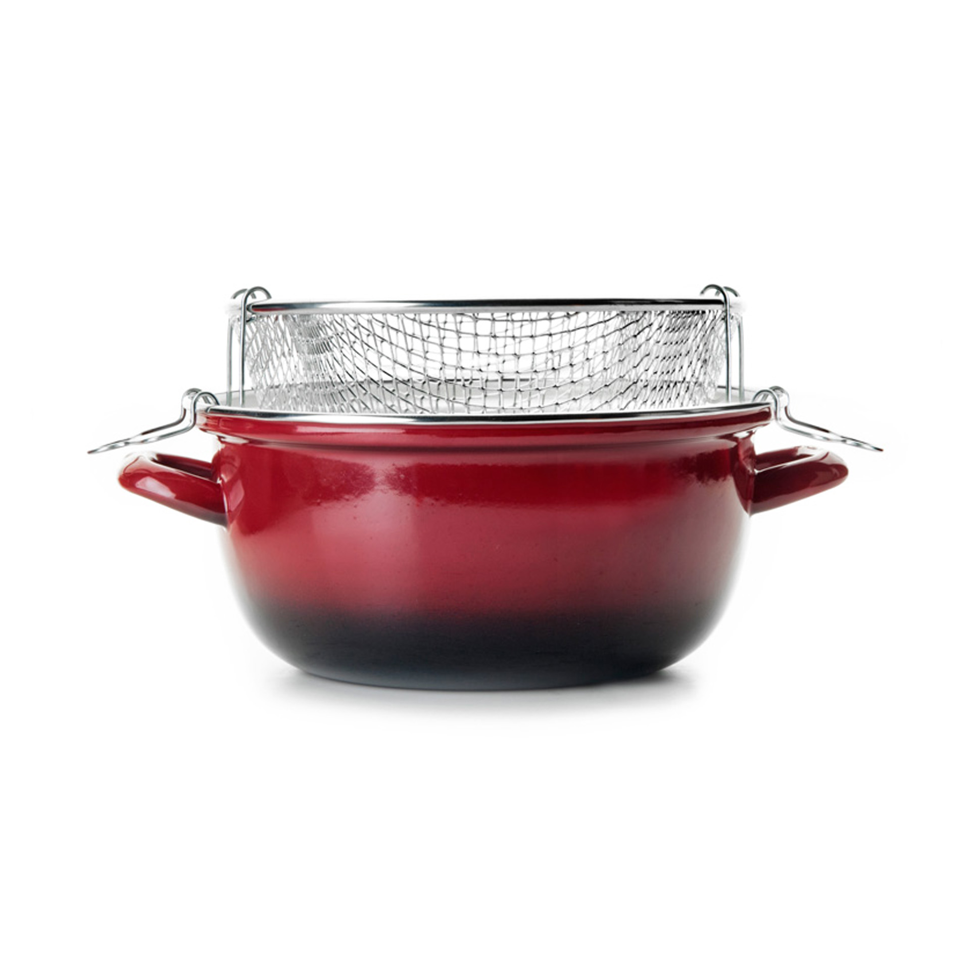 Fritadeira com Cesto Esmalte Redondo 4.6L 24X12.5cm