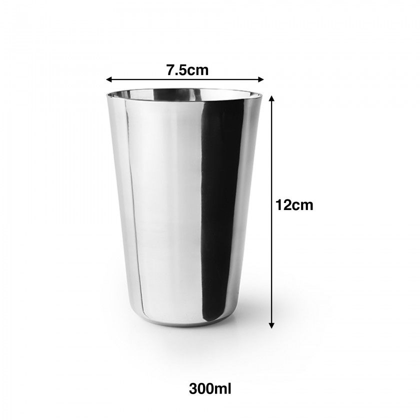 Copo Inox Redondo 300ml 7.5X12cm Copo Inox Redondo 300ml 7.5X12cm
