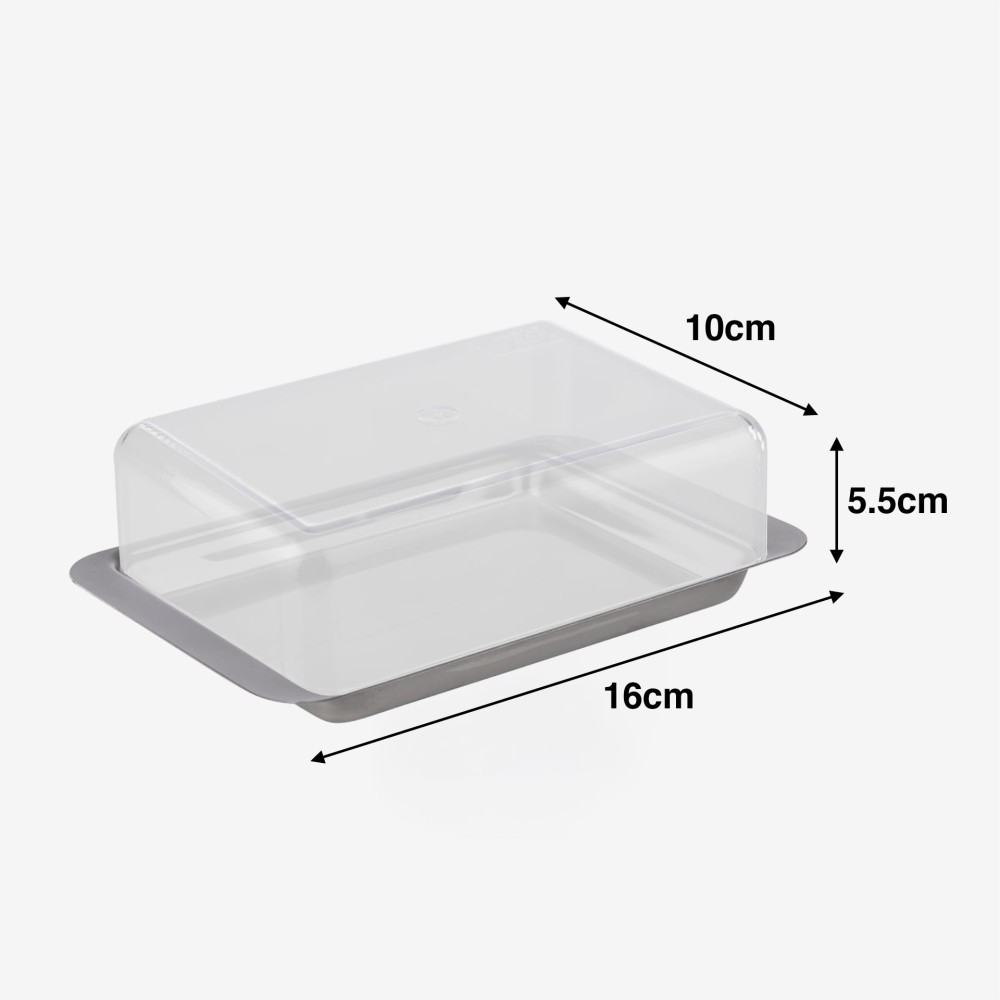 Manteigueira Inox / Poliestireno 16X10X5.5cm