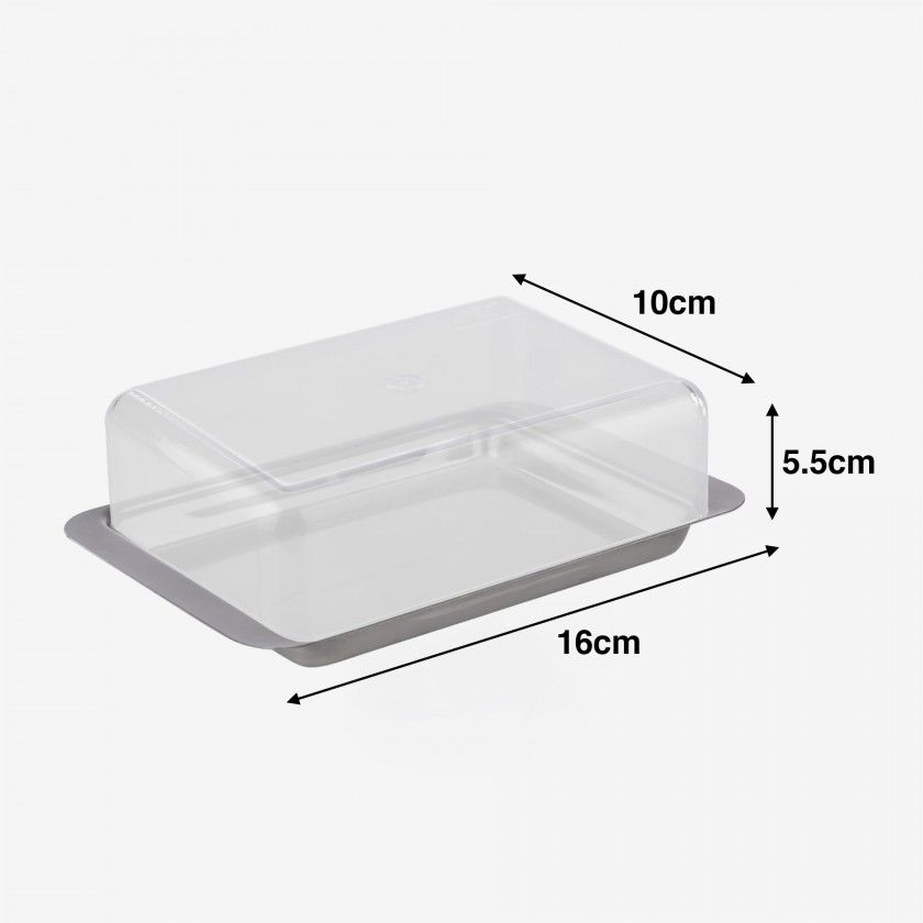 Manteigueira Inox / Poliestireno 16X10X5.5cm Manteigueira Inox / Poliestireno 16X10X5.5cm
