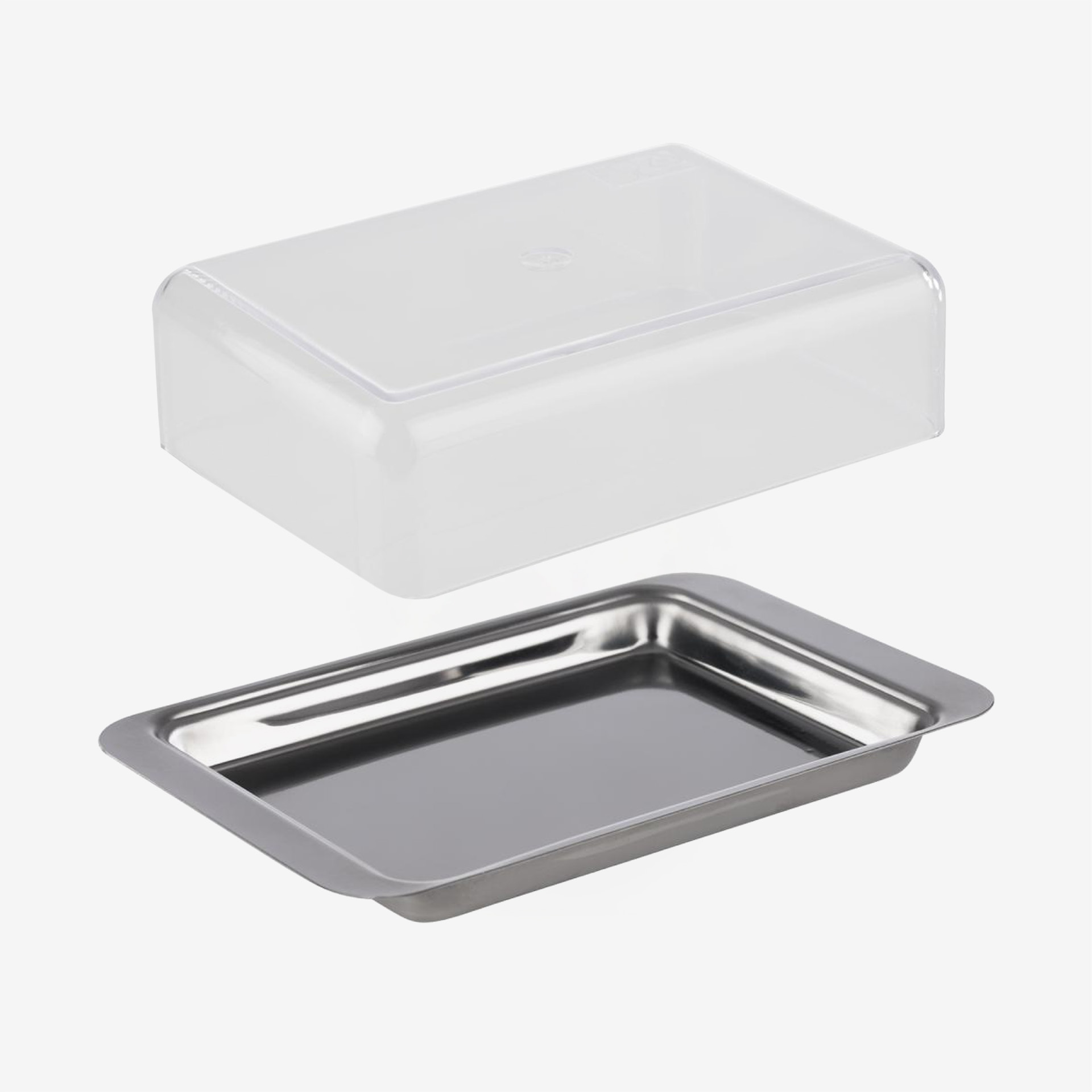 Manteigueira Inox / Poliestireno 16X10X5.5cm
