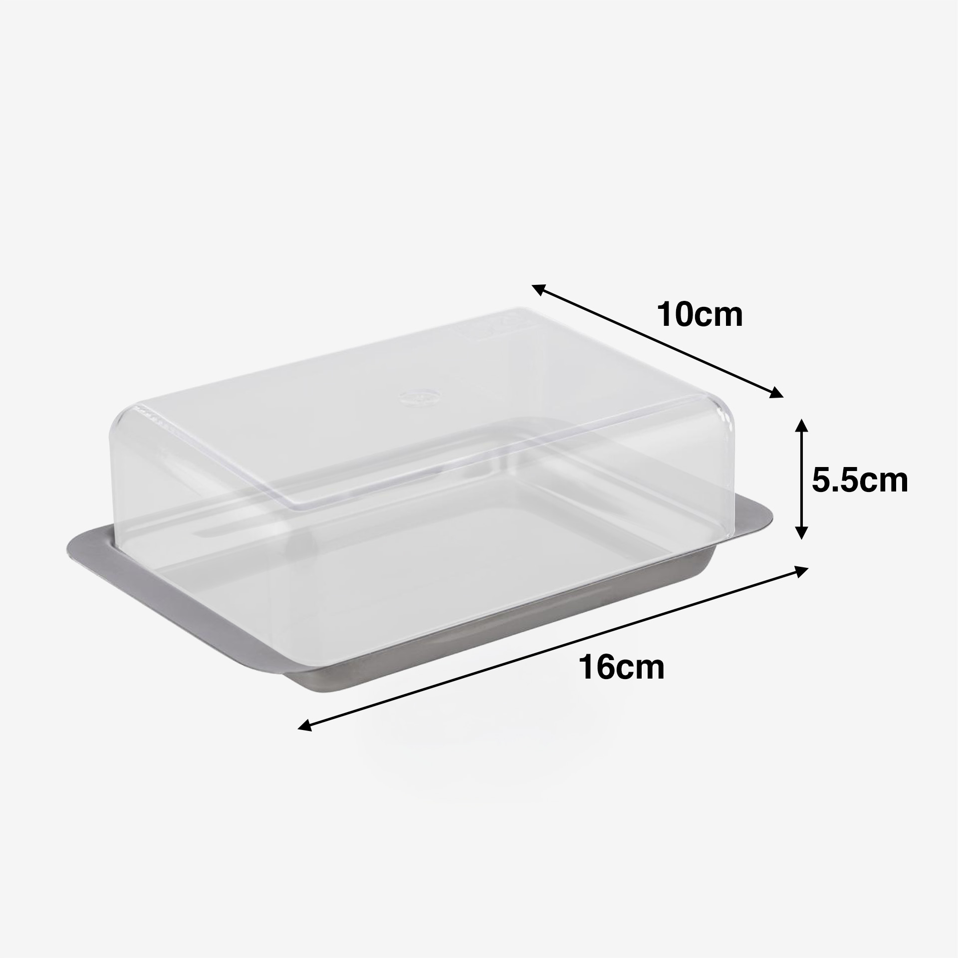 Manteigueira Inox / Poliestireno 16X10X5.5cm