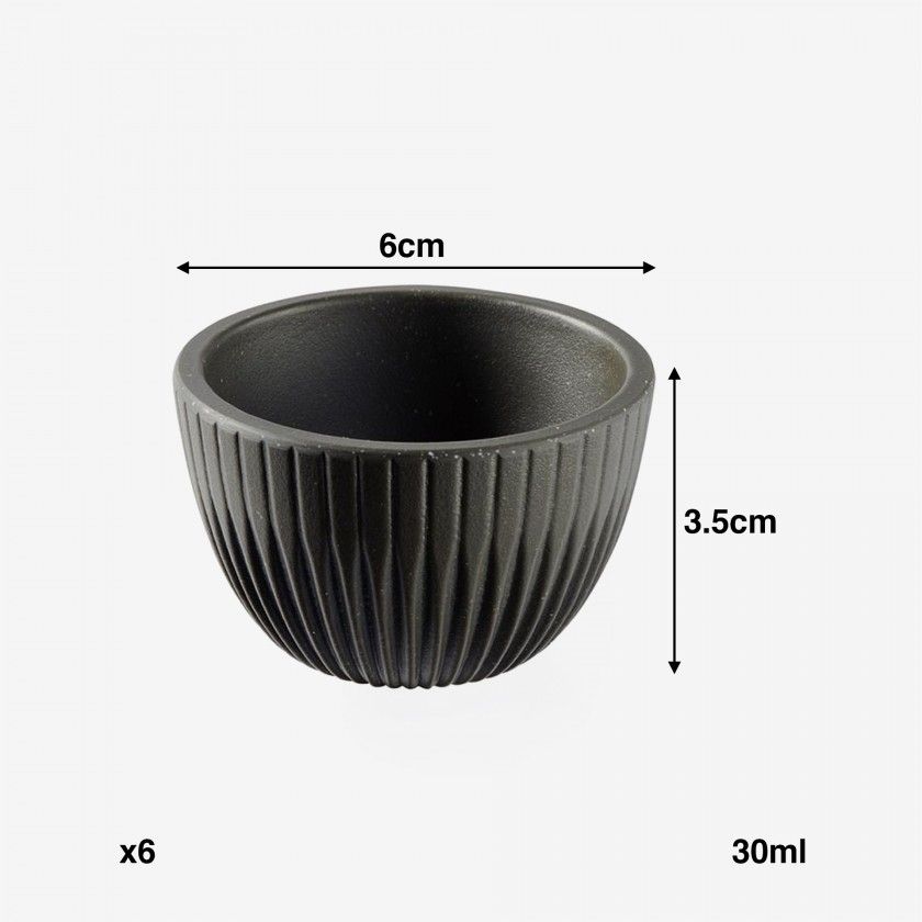 Taça Molho Melamina Lineo Redondo Castanho 30ml 6X3.5cm Pack 6 Taça Molho Melamina Lineo Redondo Castanho 30ml 6X3.5cm Pack 6