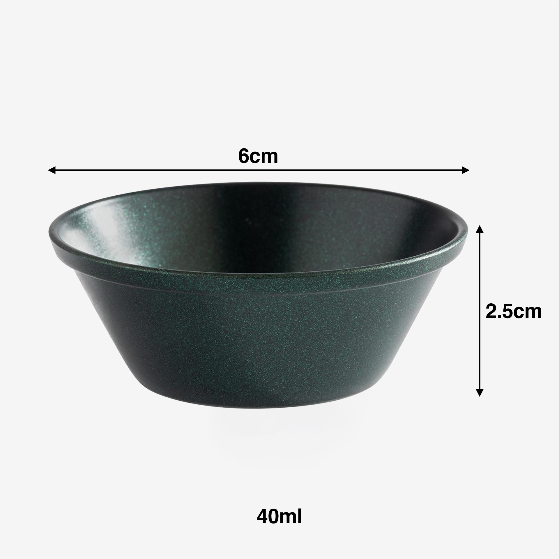 Taça Molho Inox Redondo Verde 40ml 6X2.5cm Pack 6