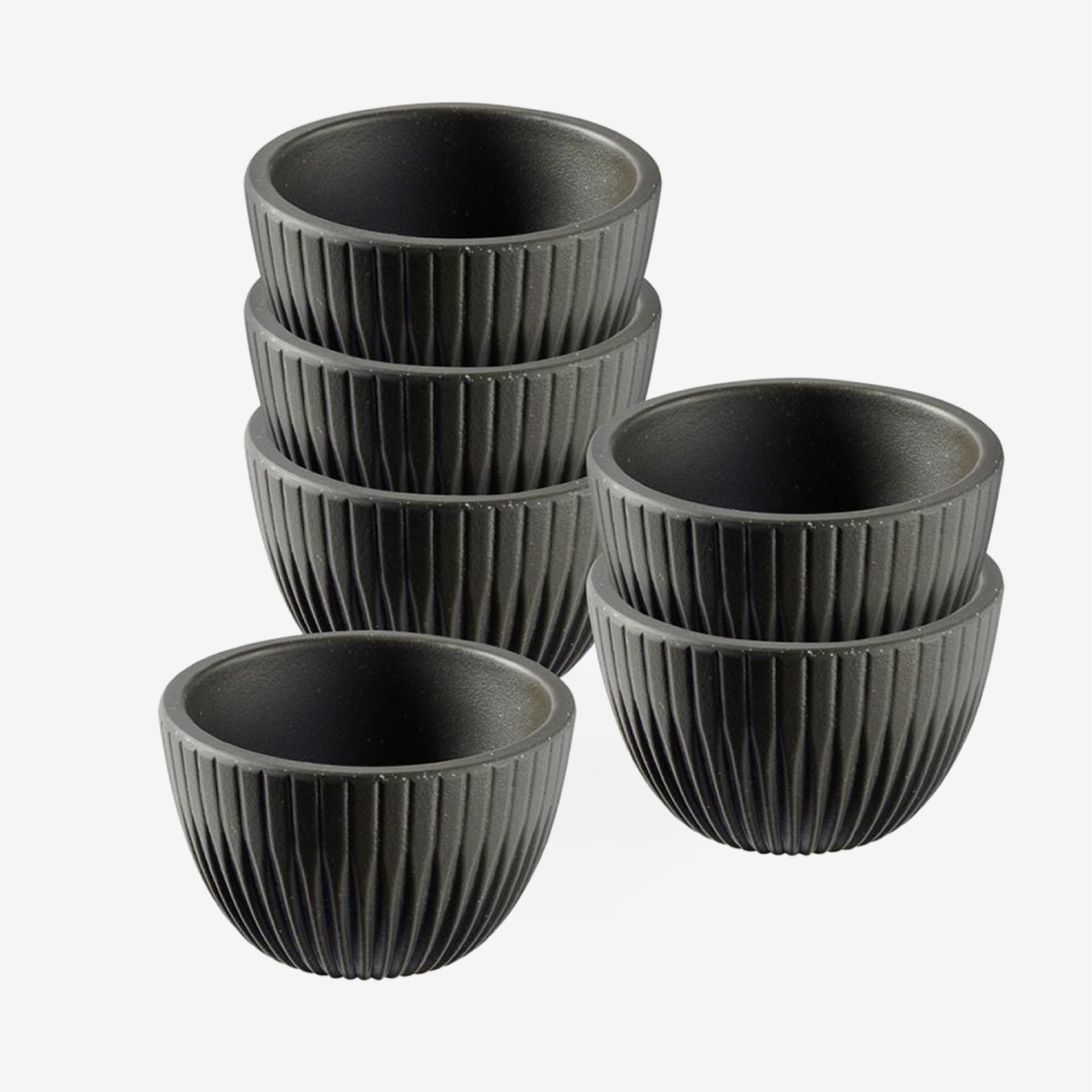 Taça Molho Melamina Lineo Redondo Castanho 30ml 6X3.5cm Pack 6