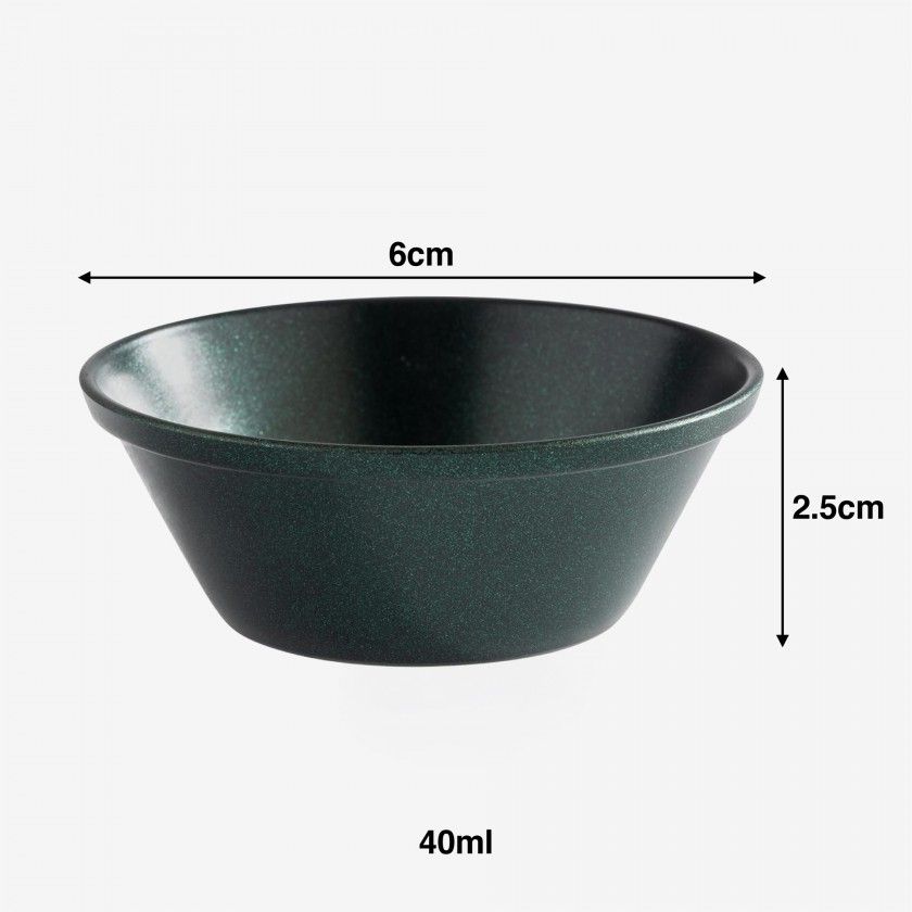 Taça Molho Inox Redondo Verde 40ml 6X2.5cm Pack 6 Taça Molho Inox Redondo Verde 40ml 6X2.5cm Pack 6