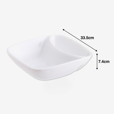 Azeitoneira Porcelana 2 Divis�es Quadrada 12.5X3.2cm - Image product