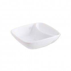 Azeitoneira Porcelana 2 Divis�es Quadrada 12.5X3.2cm