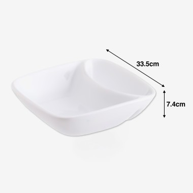 Azeitoneira Porcelana 2 Divisões Quadrada 12.5X3.2cm
