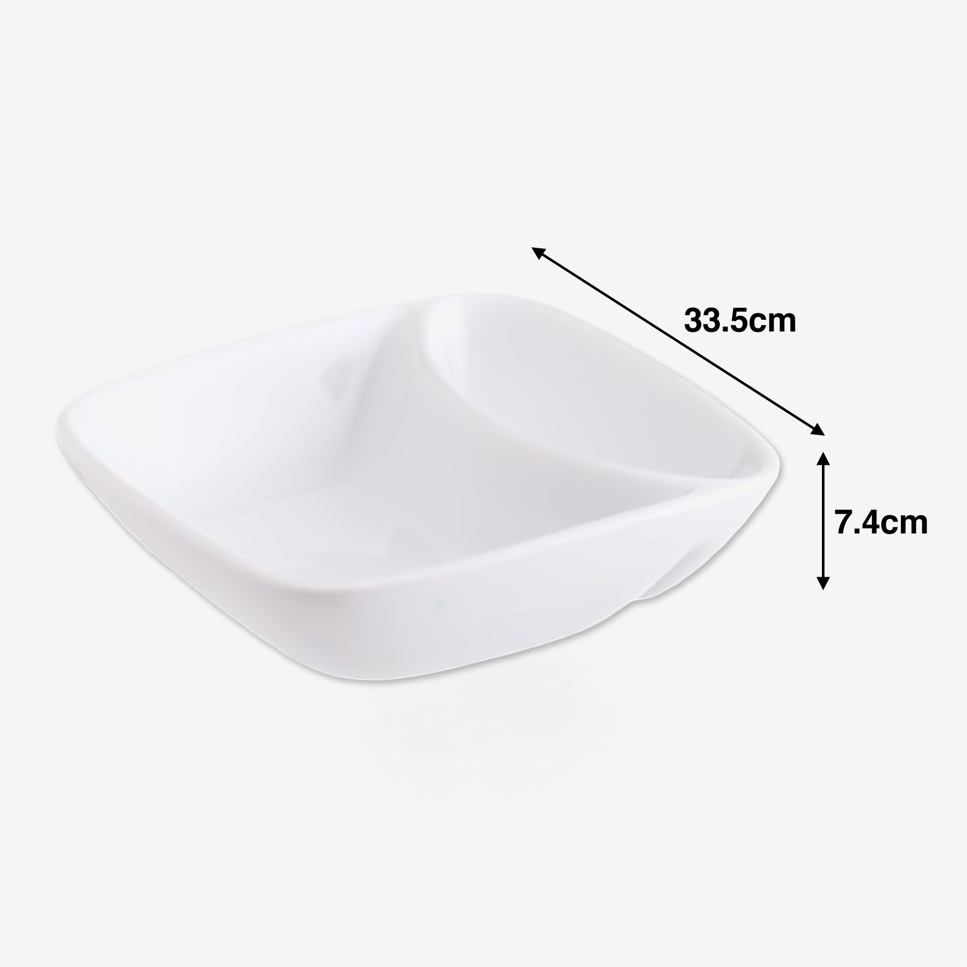 Azeitoneira Porcelana 2 Divisões Quadrada 12.5X3.2cm