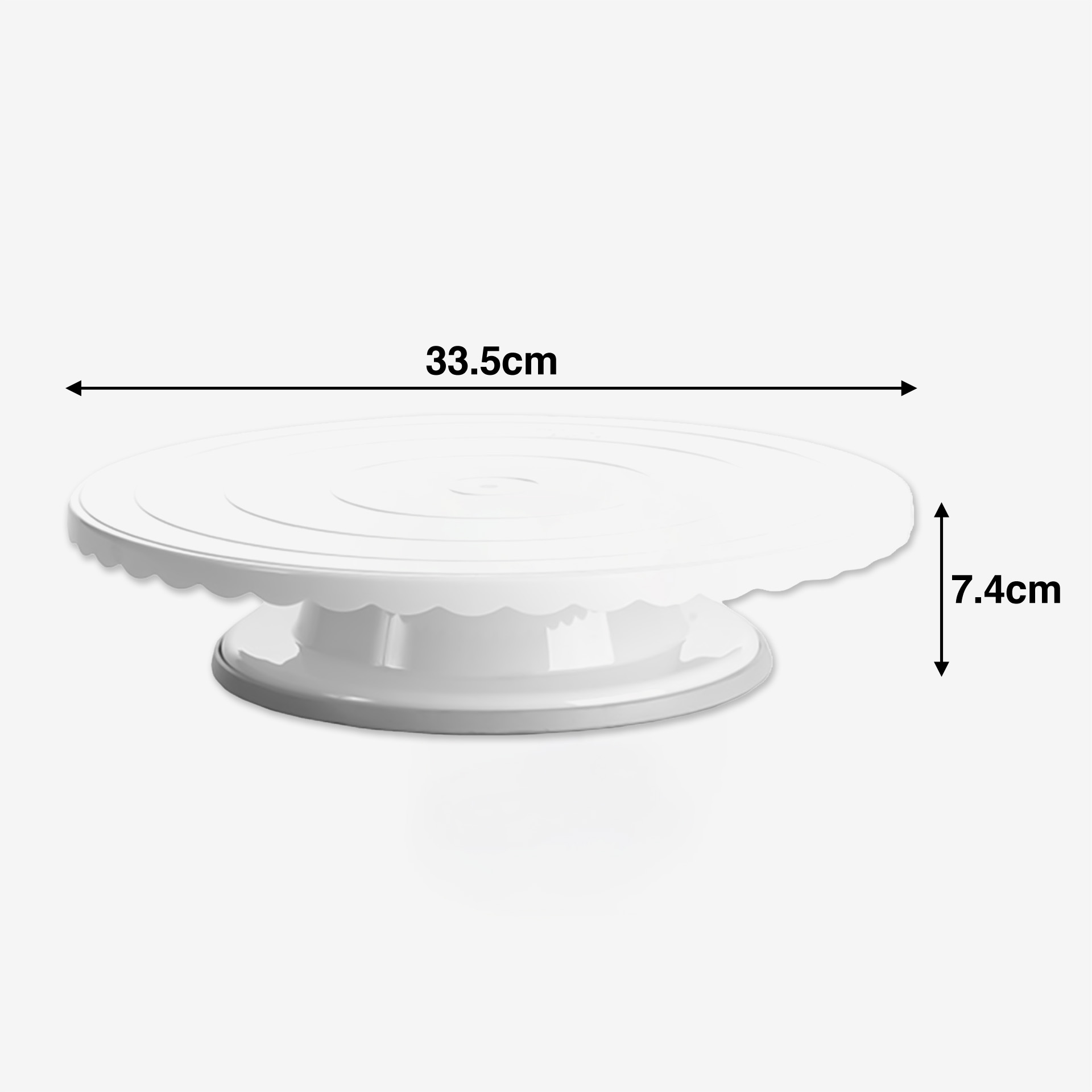 Base Bolo Giratória com Pé Redondo Branco 33.5X7.4cm