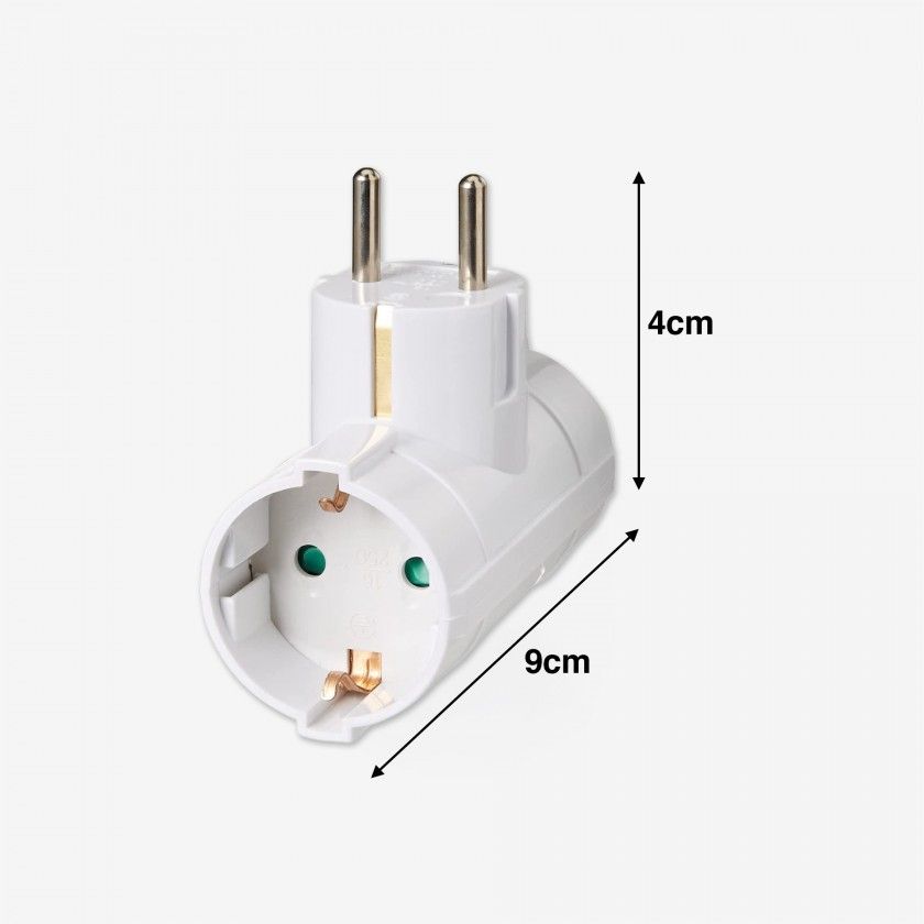 Adaptador 2 Tomadas Laterais 4X9cm Adaptador 2 Tomadas Laterais 4X9cm