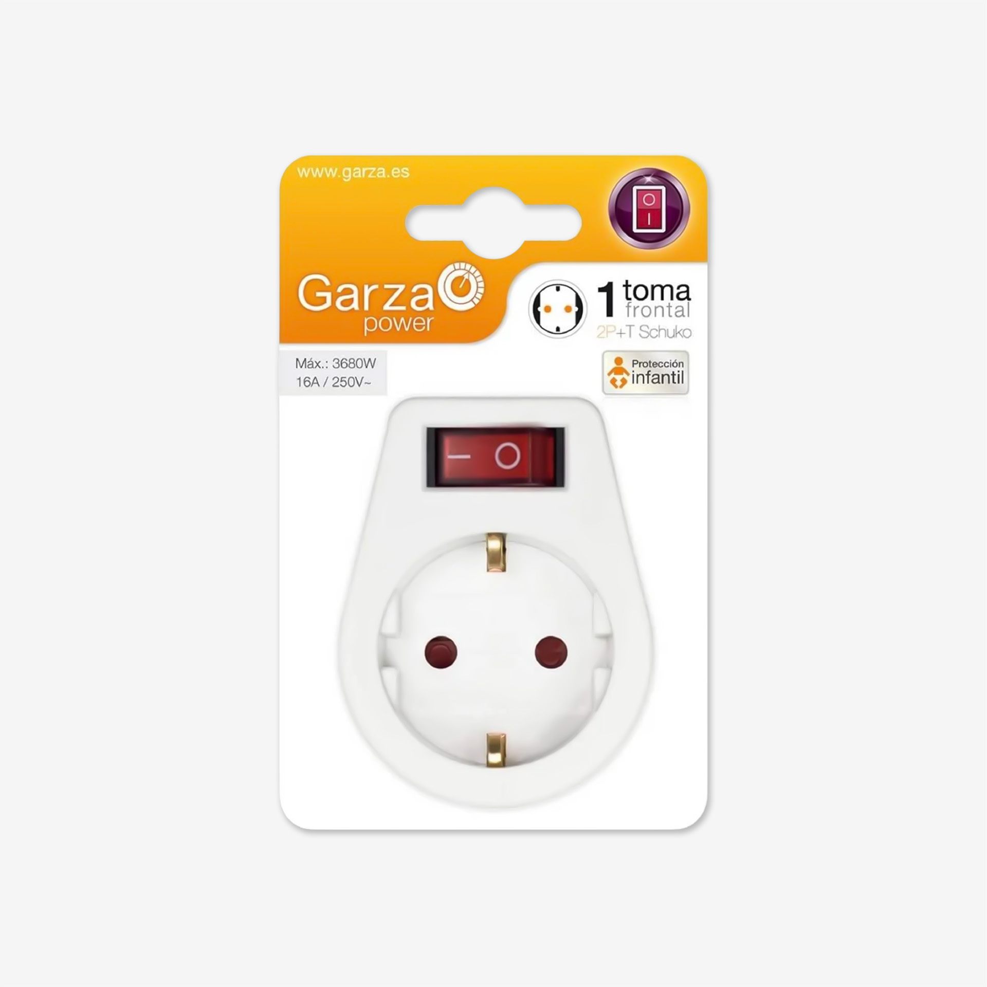 Adaptador 1 Tomada Frontal com Interruptor