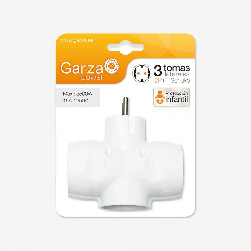 Adaptador 3 Tomadas Laterais 3500W Adaptador 3 Tomadas Laterais 3500W